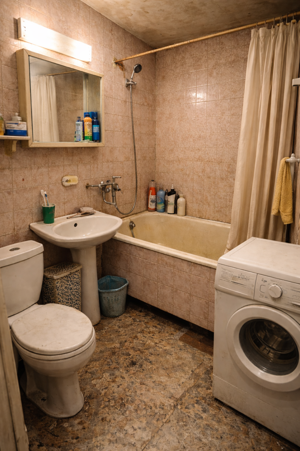 До ремонта старой ванной комнаты